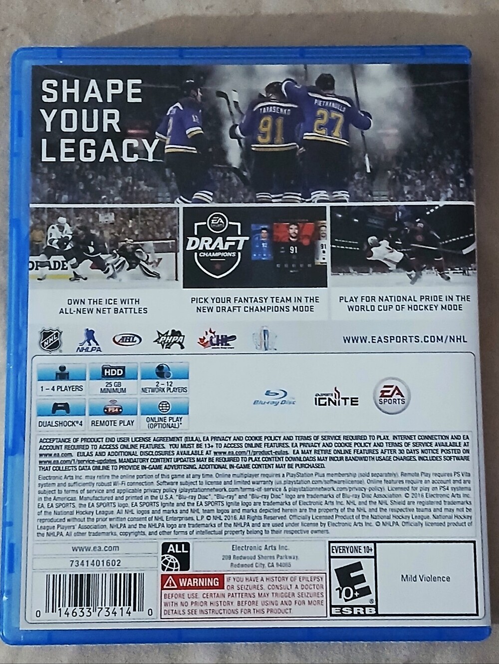 NHL 17 For PS4, Barely Used. No Scratches On Disc. - Picture 2 of 3